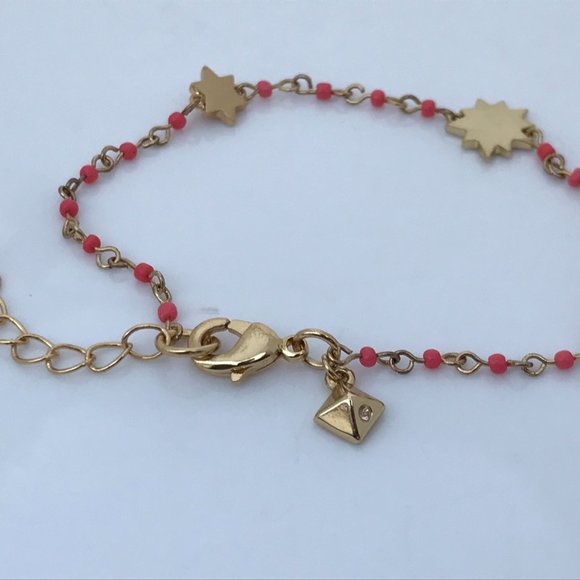 Rebecca Minkoff Bracelet gold Tone sole beaded Lin - Picture 5 of 9